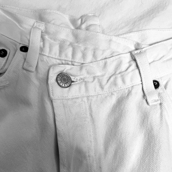 AGOLDE Criss Cross High Rise Straight Leg White Jeans Half Back Waistband Sz 28 - Picture 9 of 14